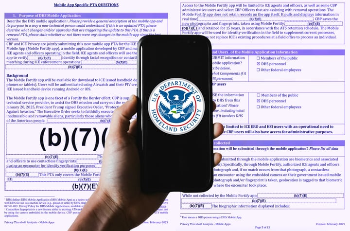 You Can't Refuse To Be Scanned by ICE's Facial Recognition App, DHS Document Says